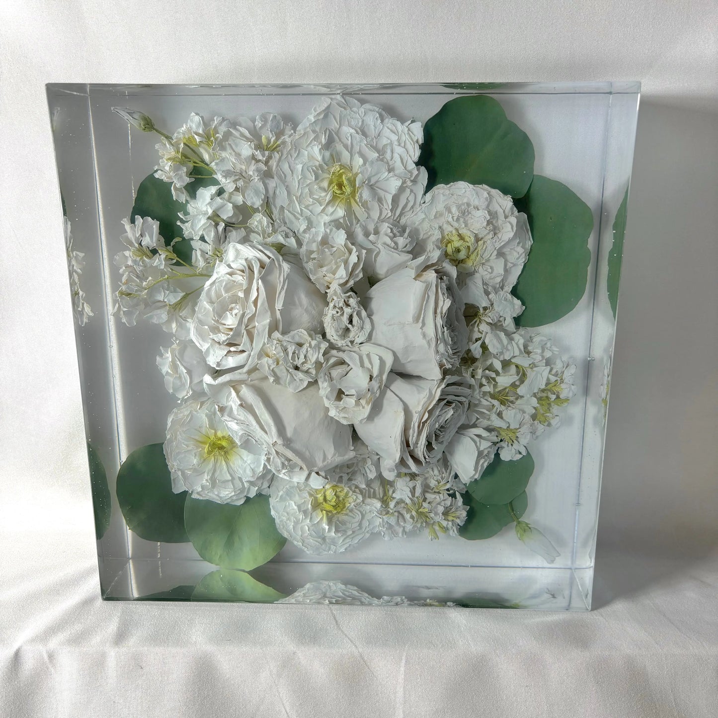 Elegant Custom Wedding Gift Keepsake designed by Bloomsake, this 10x10 square block captures special floral moments beautifully.