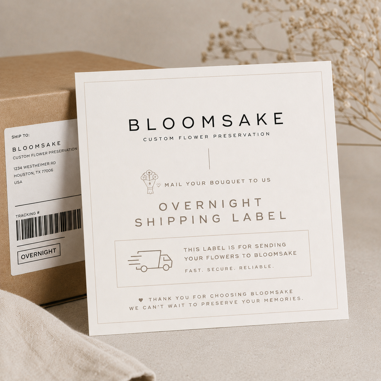 Discounted UPS Overnight Shipping Label Bloomsake