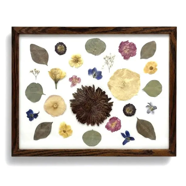 Walnut Pressed Floral Frame - Custom Wedding Flower Preservation Frame for Unique Keepsakes Bloomsake