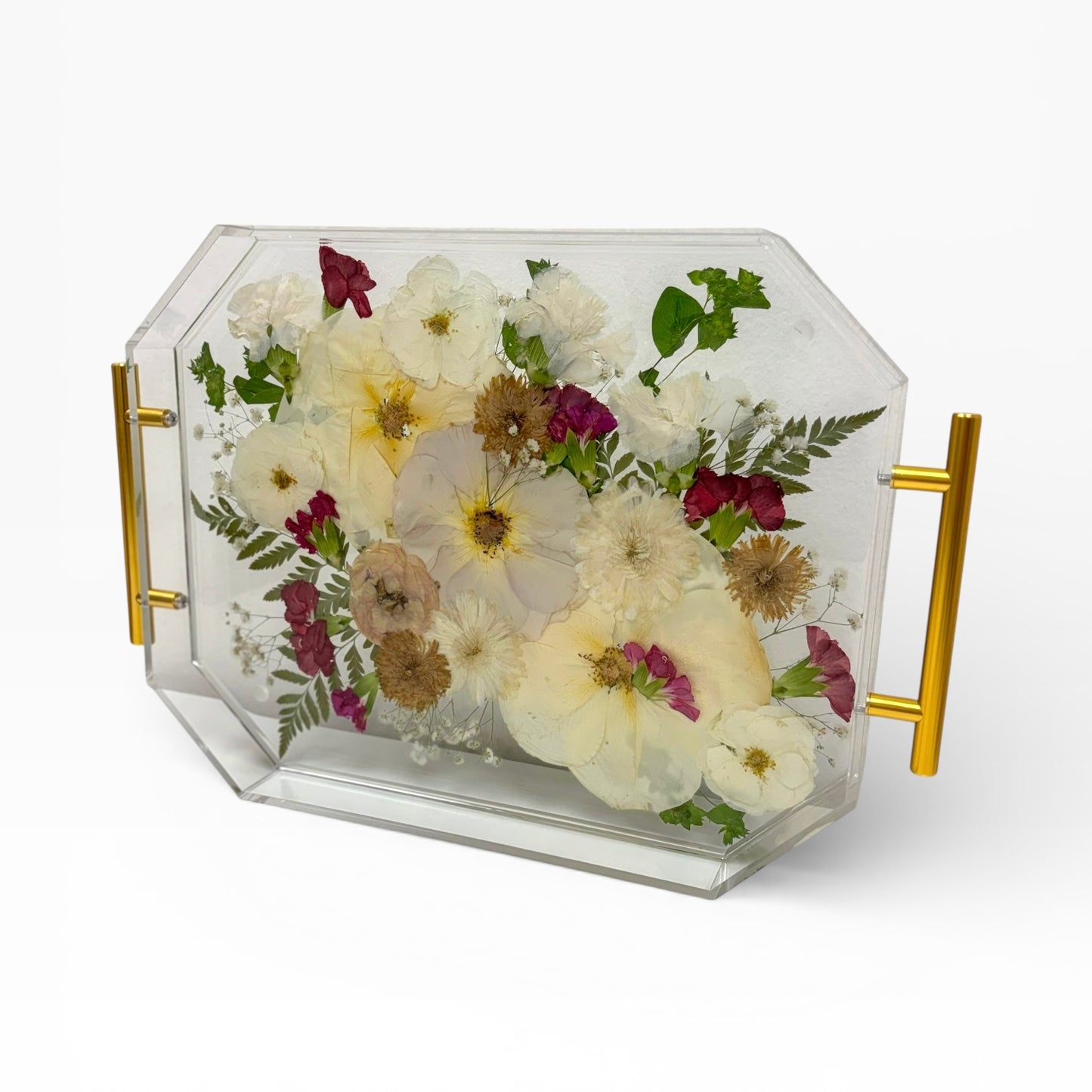 Emerald Serving Tray for Bridal Bouquet Preservation - 11x14 Inches Preserved Wedding Flowers