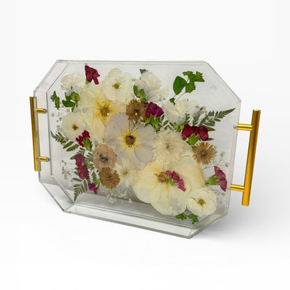 Emerald Serving Tray for Bridal Bouquet Preservation - 11x14 Inches Preserved Wedding Flowers