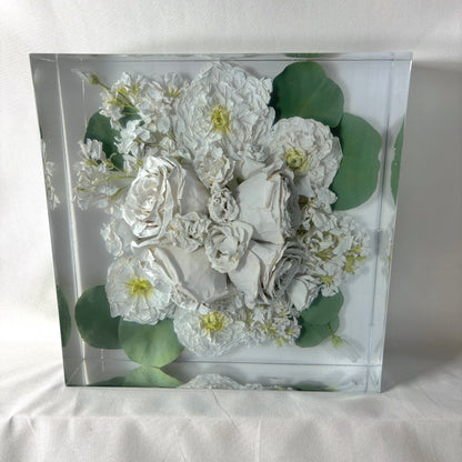 Elegant Custom Wedding Gift Keepsake designed by Bloomsake, this 10x10 square block captures special floral moments beautifully.