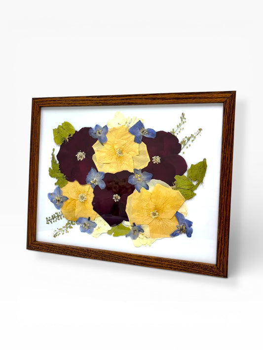 Walnut Pressed Floral Frame - Custom Wedding Flower Preservation Frame for Unique Keepsakes