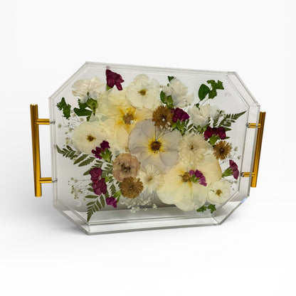 Emerald Serving Tray for Bridal Bouquet Preservation - 11x14 Inches Preserved Wedding Flowers