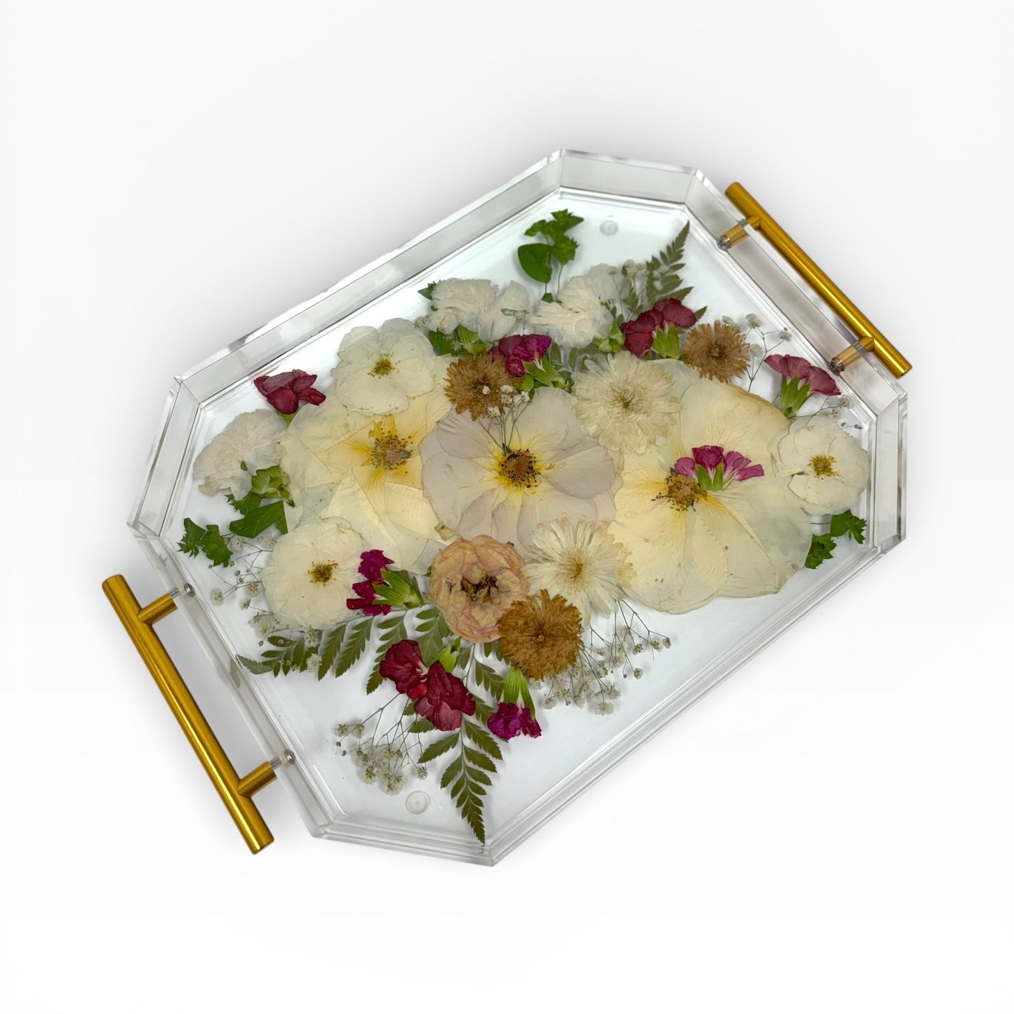 Emerald Serving Tray for Bridal Bouquet Preservation - 11x14 Inches Preserved Wedding Flowers