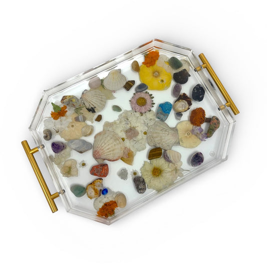 Emerald Serving Tray for Bridal Bouquet Preservation - 11x14 Inches Preserved Wedding Flowers