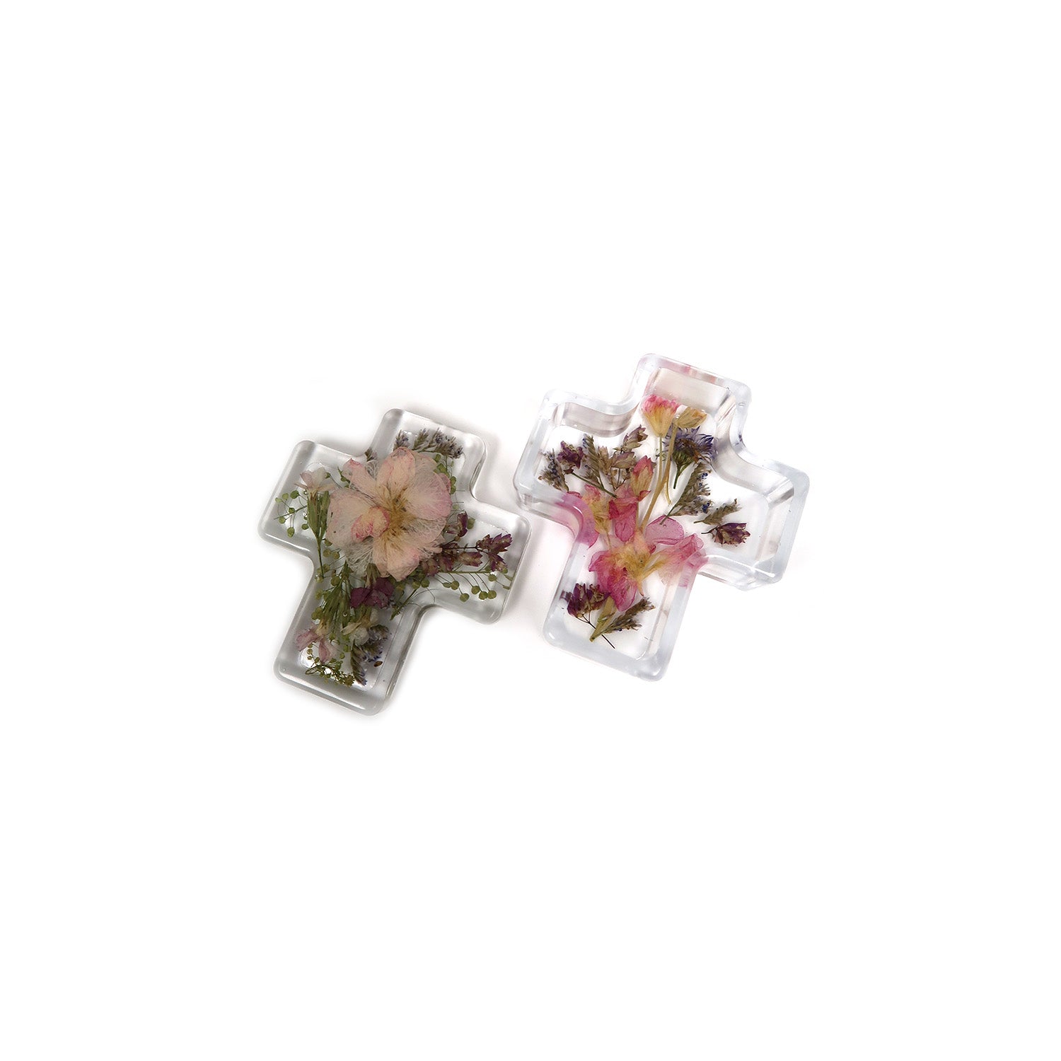 Elegant Cross Shaped Pressed Flower Jewelry Box featuring intricate flower preservation art, perfect for floral enthusiasts.