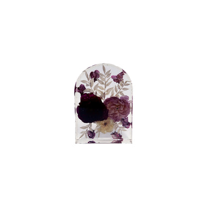 Close-up view of the Arch Block - Custom Resin Flower Display showcasing handcrafted floral designs with vibrant colors.