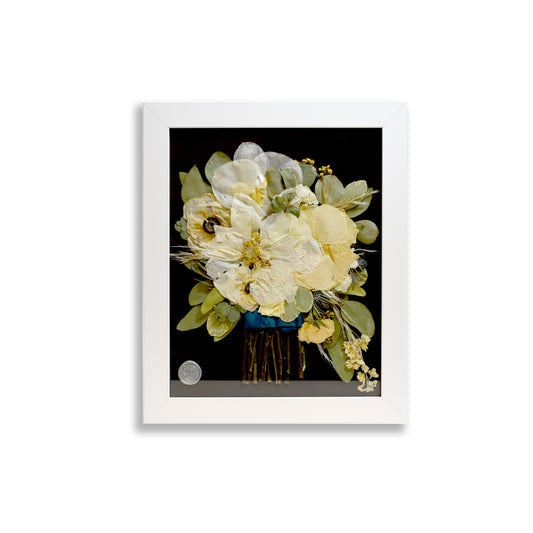 White Pressed Floral Frame