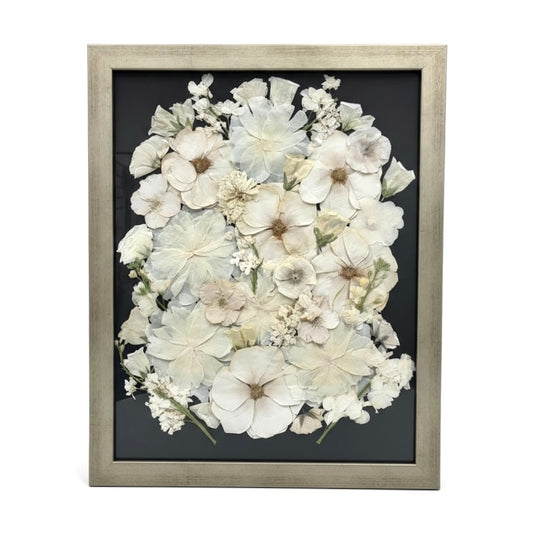 Custom Flower Preservation: Champagne Pressed Floral Frame Artwork