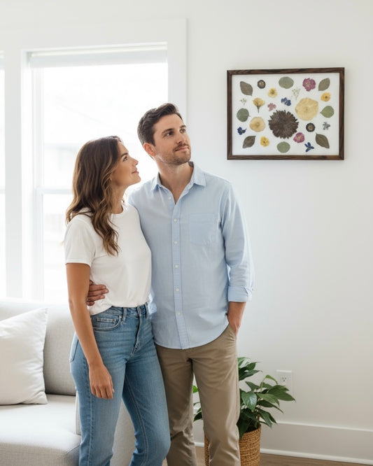 Walnut Pressed Floral Frame - Custom Wedding Flower Preservation Frame for Unique Keepsakes