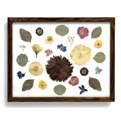 Walnut Pressed Floral Frame - Custom Wedding Flower Preservation Frame for Unique Keepsakes