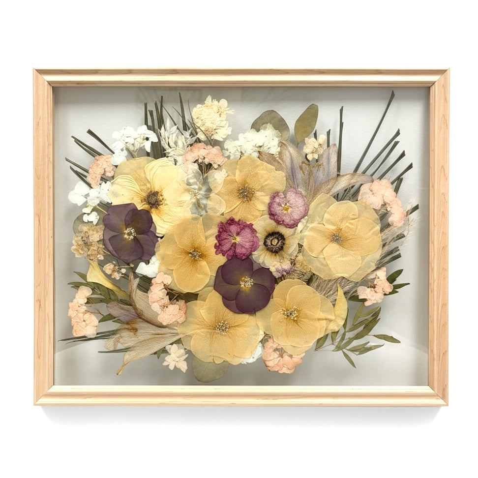 Custom Natural Pressed Flower Frame - Unique Wedding Keepsake for Bridal Bouquets