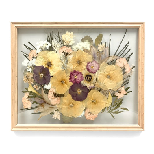 Custom Natural Pressed Flower Frame - Unique Wedding Keepsake for Bridal Bouquets