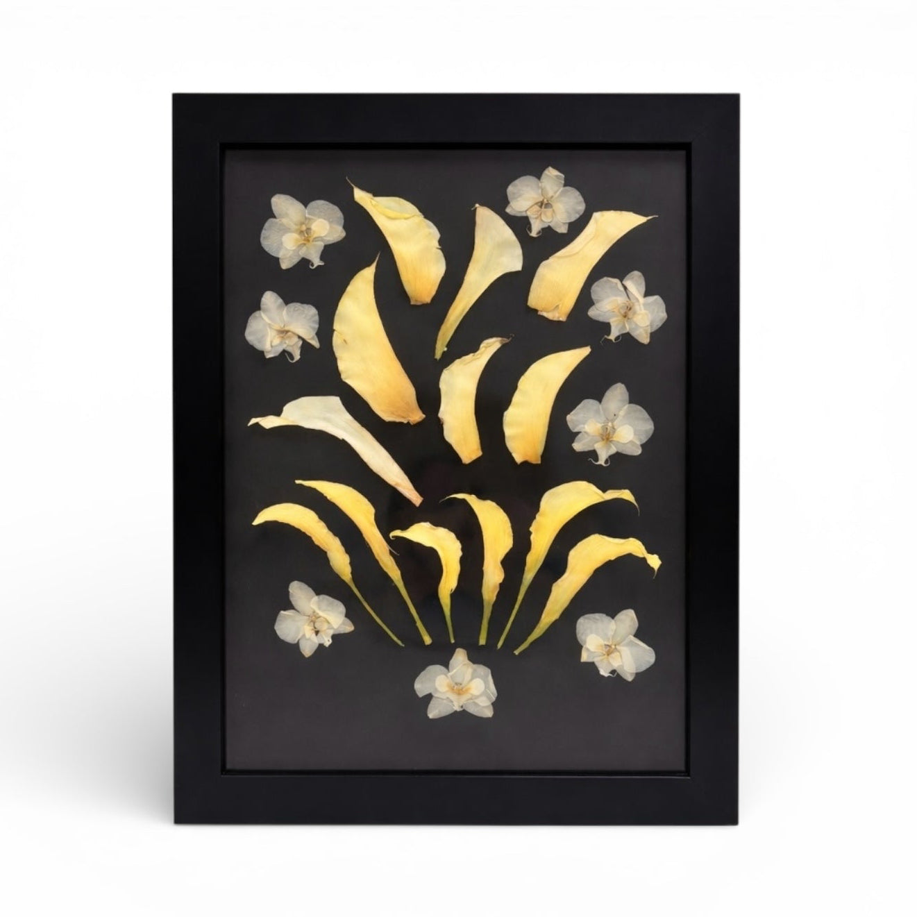 Custom Black Pressed Flower Frame - Wedding Keepsake for Bridal Bouquet Preservation