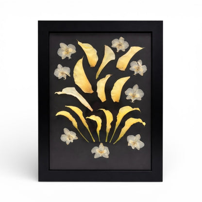 Custom Black Pressed Flower Frame - Wedding Keepsake for Bridal Bouquet Preservation