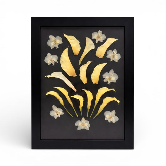 Custom Black Pressed Flower Frame - Wedding Keepsake for Bridal Bouquet Preservation
