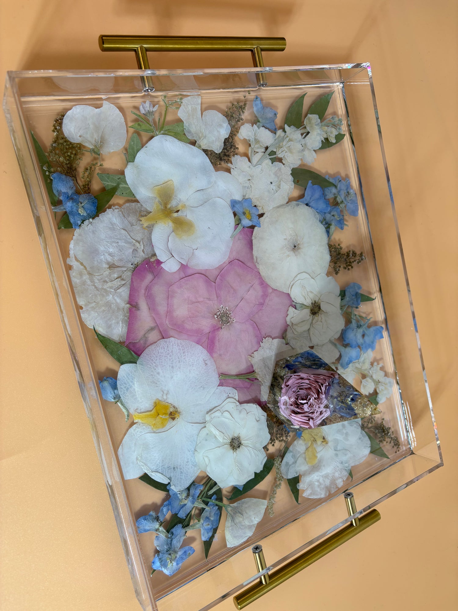 Bridal bouquet keepsake resin tray 