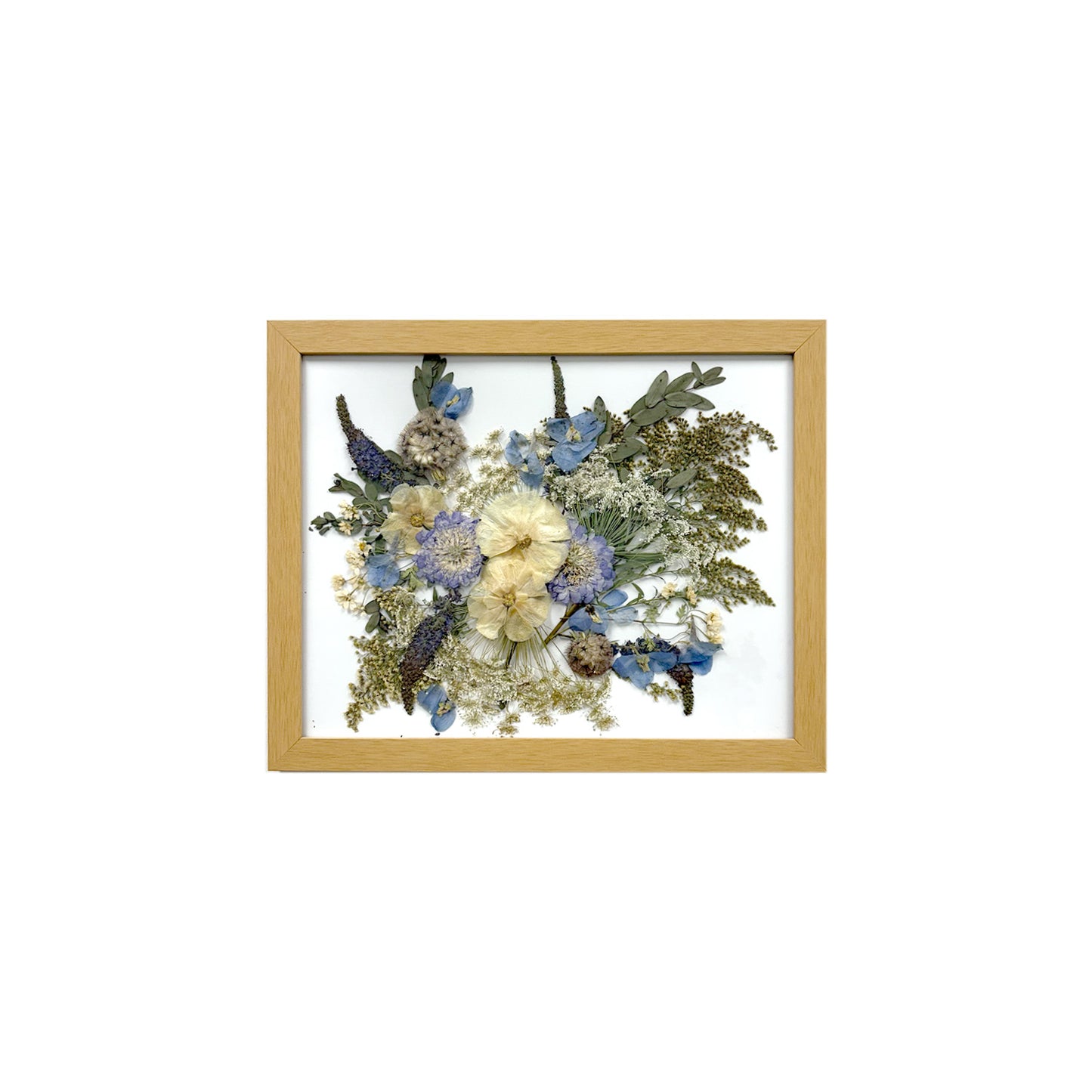 Custom Natural Pressed Flower Frame showcasing vibrant dried flowers in an elegant design.